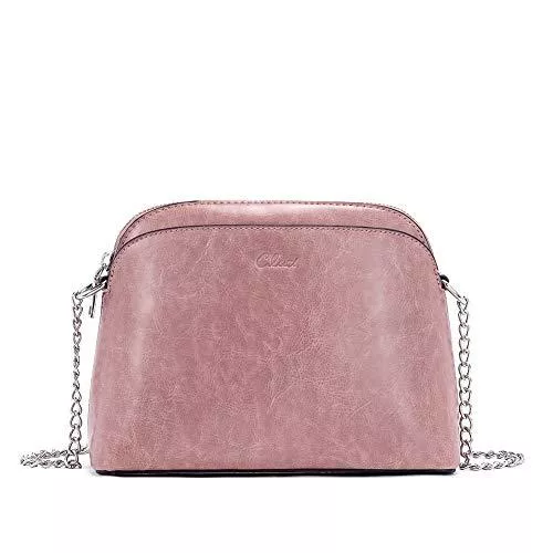 CLUCI Taschen & Rucksäcke CLUCI Handy Umhängetaschen Damen Klein Schultertasche Leder Kette Crossbody Clutch mit Verstellbar Abnehmbar Schultergurt Geldbörse Damen Rosa