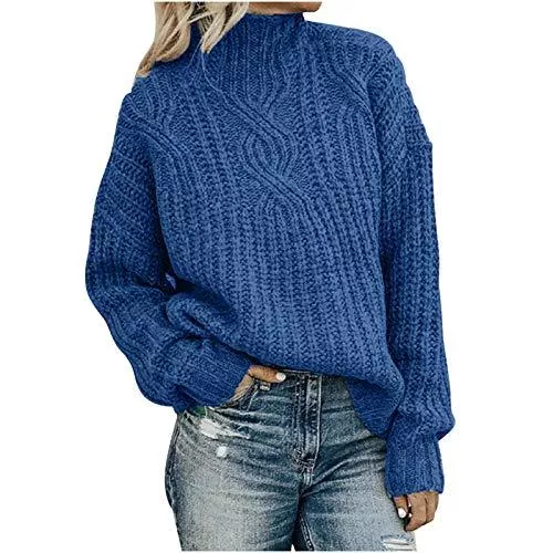 EMATOP Pullover & Strickmode EMATOP Pullover Damen Rollkragenpulli Einfarbig Klassisch Pulli Sweater Warm Elegant Winterpullover Casual Langarm Strickpullover Tops Elegant Langarmshirts Weich Sweatshirt Oberteile Jumper
