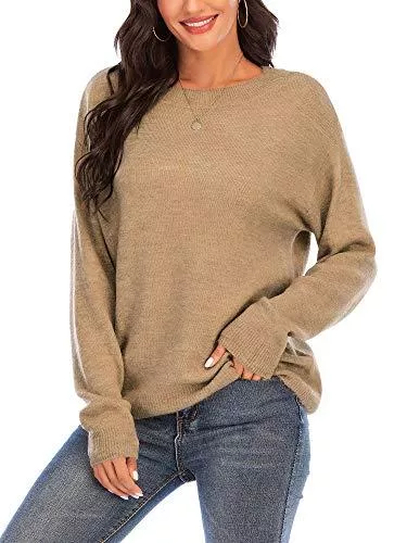 Woolen Bloom Pullover & Strickmode Woolen Bloom Damen Lässiger Farbblock Strickpullover Oberteile Strick Oversize Gestreift Pullover Rundhals Pulli langärmeligem übergroßen Sweater Sweatshirt Herbst Winter