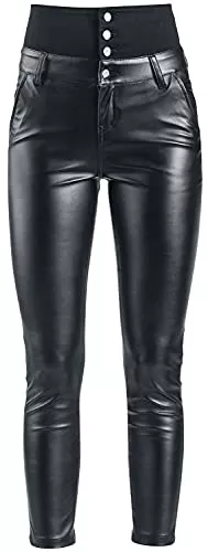 Forplay Hosen Forplay High Waist Leather Immitation Trousers Frauen Kunstlederhose schwarz Basics, Rockwear