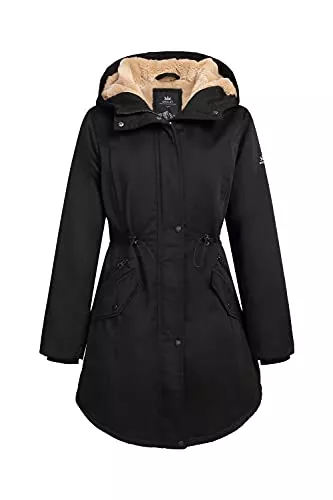 Orolay Mäntel Orolay Damen Winter Warmer Mittellanger Outdoor Daunenmantel Mit Kapuze Fleece Gefütterter Parka Mantel