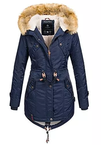 Navahoo Mäntel Navahoo warme Damen Winter Jacke Teddyfell Winterjacke Parka Mantel B399