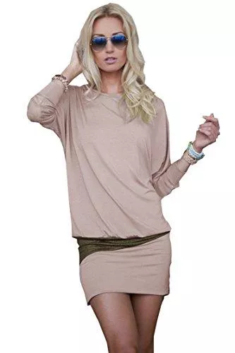 Mississhop Freizeit Mississhop Damen Minikleid festlich Glitzer Kleid Pulli Tunika S M L XL XXL