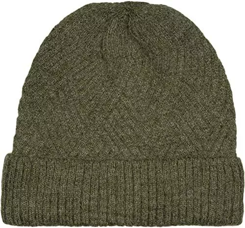 styleBREAKER Hüte & Mützen styleBREAKER Damen Strickmütze mit Rautenförmigem Rippmuster und breitem Umschlag, Feinstrick Mütze, Strick Beanie 04024192