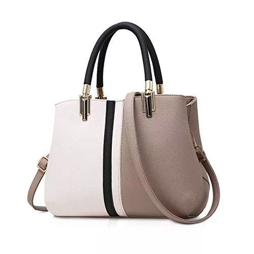NICOLE &amp; DORIS Taschen & Rucksäcke NICOLE &amp; DORIS Damen Handtasche Frauen Schulterbeutel Gestreifte Tasche Modestil Reißverschluss Umhängetasche Elegante Taschen für Arbeit Einkaufen