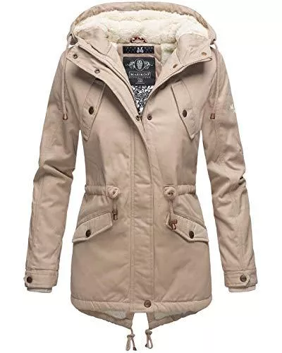 MARIKOO Jacken MARIKOO Damen Winter Jacke Parka Winterjacke Teddyfell gefüttert B376