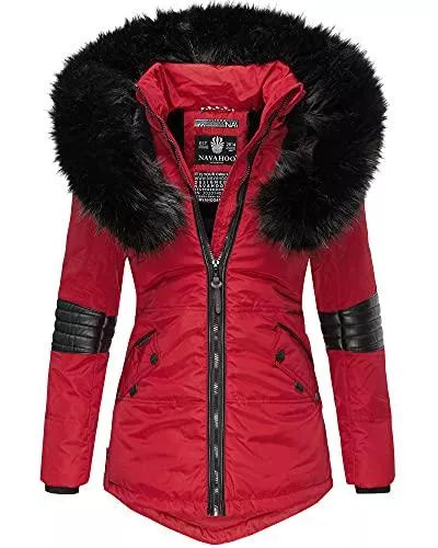Navahoo Mäntel Navahoo Damen Winter Jacke Parka Trend Kurzmantel Mega Fellkragen Kapuze Warm NRVA
