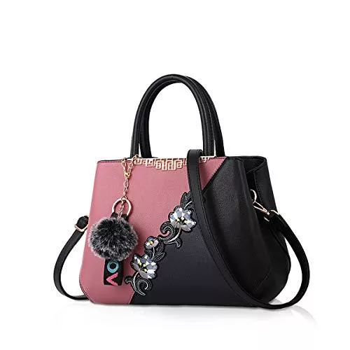 NICOLE &amp; DORIS Taschen & Rucksäcke NICOLE &amp; DORIS 2022 Mode Handtaschen für Frauen Umhängetasche Damen Tragetaschen Shopper Elegant Schultertasche PU Leder Tasche Rosa b