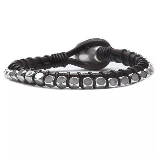 Beau Soleil Jewelry Schmuck Beau Soleil Jewelry Schmuck Armband aus echtem Leder Damen Herren Lederarmband Braun oder Schwarz