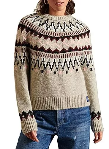 Superdry Pullover & Strickmode Superdry Damen Classic Fairisle Crew Pullover Sweater