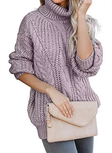 Affuhua Pullover & Strickmode Affuhua Strickpullover Damen Winterpullover Warmer Rollkragenpullover Mode Pullover Strickpulli