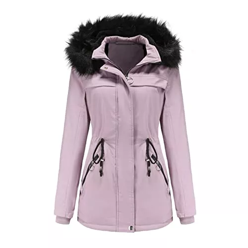 Copelsie Mäntel Copelsie Wintermantel Damen Langarm Baumwolljacke Tarnung Winterjacke Dickere Warm Winterparka Reißverschluss Tasche Mantel Freizeit Parka Winddicht Kälteschutz Windjacke Angenehm Übergangsjacke