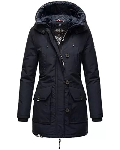 Navahoo Mäntel Navahoo Damen Parka Winterjacke mit Kapuze und hohem Kragen B885