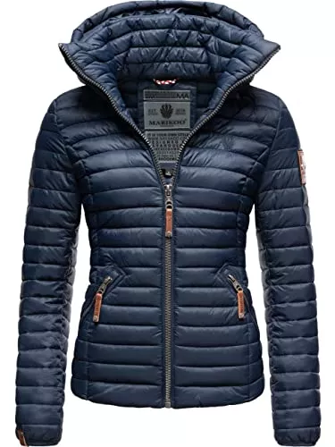 MARIKOO Jacken MARIKOO Damen Übergangsjacke Steppjacke mit abnembarer Kapuze Löwenbaby XS-XXL