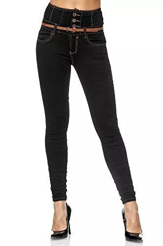Elara Jeans Elara Damen Jeans High Waist Push Up Effekt Chunkyrayan