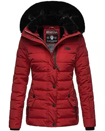 Navahoo Jacken Navahoo Damen Winterjacke Steppjacke mit Abnehmbarer Kunstfell-Kapuze Milianaa XS-XXL