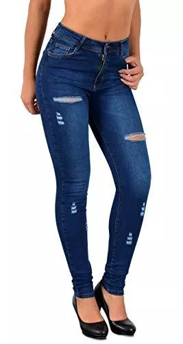 ESRA Jeans ESRA Damen Jeans Jeanshose Damen Skinny High Waist Hochbund Stretch Hose bis Übergröße S700