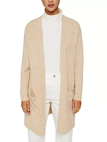 ESPRIT Strickjacken ESPRIT Mit Wolle: offener Cardigan in Longform