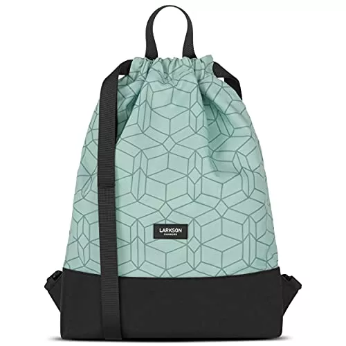 LARKSON Taschen & Rucksäcke LARKSON No 7 - Turnbeutel Damen &amp; Herren Beutel für Mädchen &amp; Jungen Sportbeutel mit Innentasche Rucksack Klein Sportlich Stoffrucksack Gym Bag - Recyceltes Material mit Außentasche