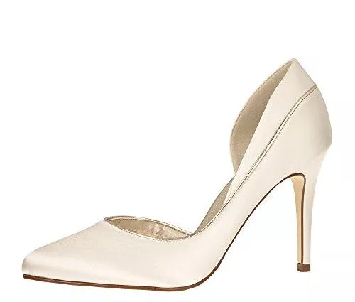 Rainbow Club High Heels Rainbow Club Brautschuhe Joanne - Pumps Ivory Satin - High Heels Damen