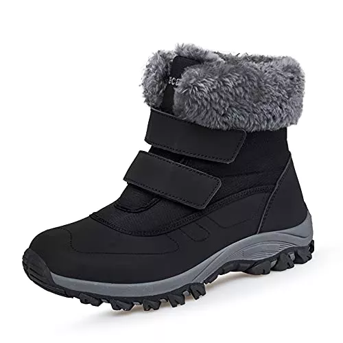 DRECAGE Stiefel DRECAGE Winterstiefel Wasserdicht Damen Gefüttert Stiefel mit Klettverschluss Boots Schneestiefel Warm rutschfest