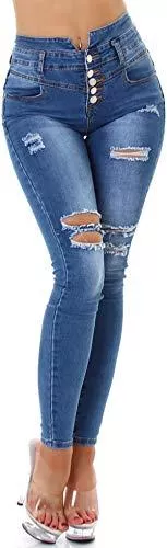 Jela London Jeans Jela London Damen Skinny Jeans High-Waist Push-Up