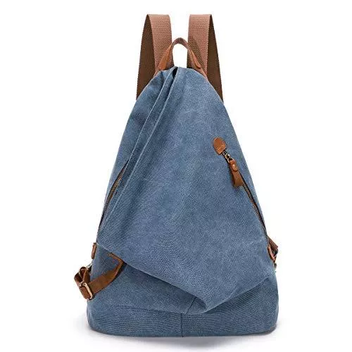 KL928 Taschen & Rucksäcke KL928 Retro Segeltuch Rucksack Canvas Vintage Rucksäcke Echtleder Daypack Reisetasche Schulterrucksack für Herren Damen