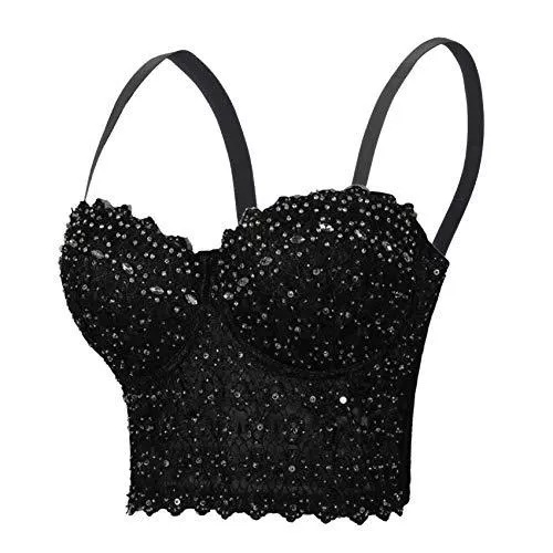 Woboren Unterwäsche & Nachtwäsche Woboren Damen Korsett Bustier BH Dessous Tank Top Trägertop Crop Top Corsage Clubwear Shirt Unterhemd top