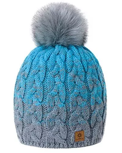 MFAZ Morefaz Hüte & Mützen MFAZ Morefaz Ltd Damen Herren Winter Beanie Strickmütze Mütze Wurm Fleece Bommel Fashion SKI