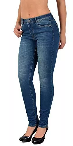ESRA Jeans ESRA Damen Jeans Jeanshose Damen Skinny High Waist Hochbund Hose bis Übergröße S300