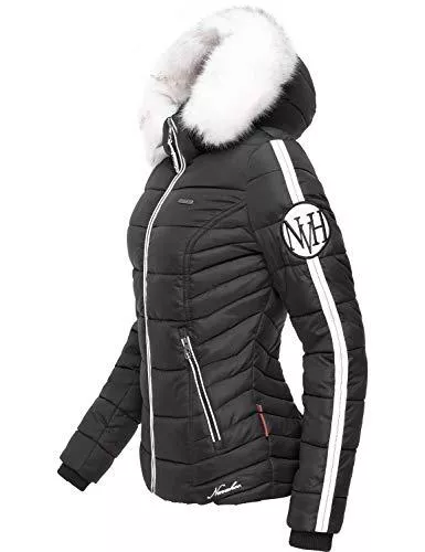 Navahoo Jacken Navahoo Damen Winterjacke Steppjacke mit abnehmbarem Kunstfell Khingaa's XS-XL