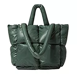 A/A Taschen & Rucksäcke Große gesteppte Tragetasche für Damen, Schultertasche, einfarbig, leicht, gepolsterte Taschen, Daunen, Baumwolle, gepolsterte Hobo-Tasche für Frauen, Winter, weiche Handtaschen