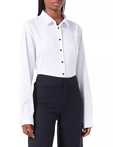 FLY HAWK Langarmblusen FLY HAWK Damen Hemd Bluse Basic Bambusfaser Hemdbluse Slim Fit Arbeitshemden Langarm Stretch Hemden Freizeit Business Elegant Hemd Größe 34 bis 52