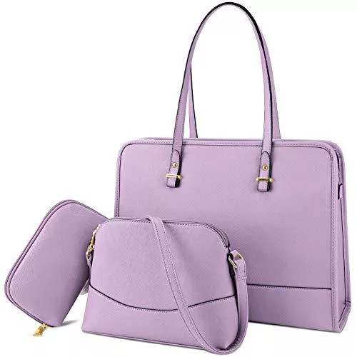 NEWHEY Taschen & Rucksäcke Handtasche Set Damen Shopper Groß Tasche Leder Handtasche Elegant Umhängetasche Schultertasche Geldbörse 3-teiliges Set für Büro Schule Einkauf Reise Violett