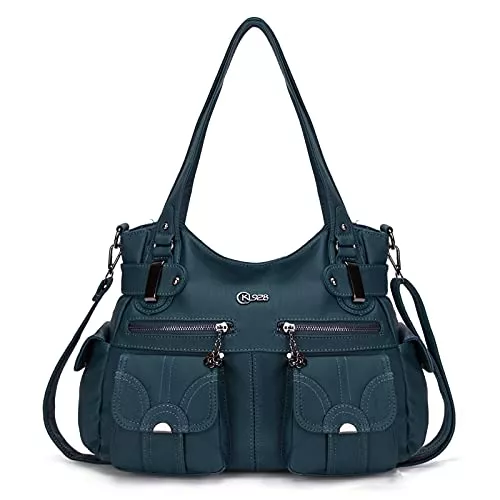 KL928 Taschen & Rucksäcke KL928 Tasche Damen Handtasche Umhängetaschen Damenhandtasche Schultertasche Lederhandtasche elegante Taschen hand taschen Henkeltaschen für frauen mit vielen fächern (Hellblau)