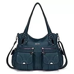 KL928 Taschen & Rucksäcke KL928 Tasche Damen Handtasche Umhängetaschen Damenhandtasche Schultertasche Lederhandtasche elegante Taschen hand taschen Henkeltaschen für frauen mit vielen fächern (Hellblau)