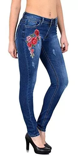 ESRA Jeans ESRA Damen Jeans Jeanshose Damen Skinny High Waist Hochbund Hose bis Übergröße S300
