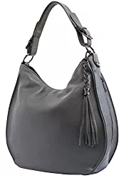 AmbraModa Taschen & Rucksäcke AmbraModa Italiensche Damenhandtasche Schultertasche Hobo Bag aus Echtleder GL027