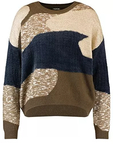 TAIFUN Pullover & Strickmode Taifun Damen Pullover mit Rüschen figurbetont Langarmpullover, Strickpullover, Strick, Pullover