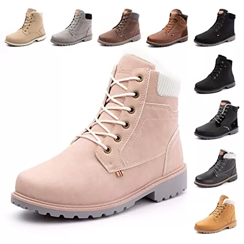 Hitmars Stiefel Hitmars Winterstiefel Herren Winterschuhe Damen Gefüttert Bequeme Kurzschaft Stiefel Damen Stiefeletten Warme Schneestiefel Outdoor Wandern Schwarz 36-43 EU