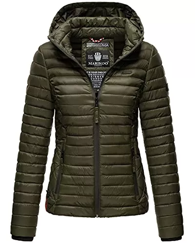 MARIKOO Jacken MARIKOO Damen Jacke Steppjacke Übergangsjacke mit Kapuze gesteppt B600