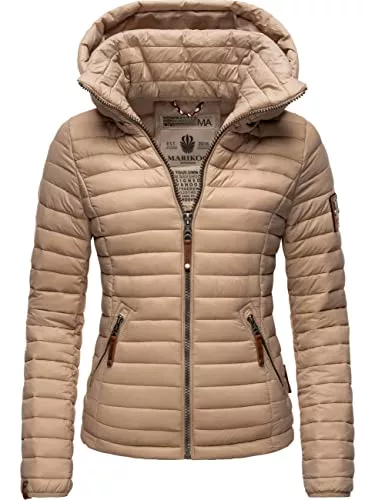 MARIKOO Jacken MARIKOO Damen Übergangsjacke Steppjacke mit abnembarer Kapuze Löwenbaby XS-XXL