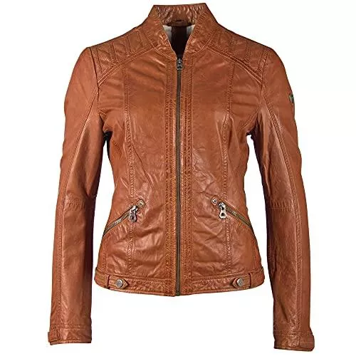 Gipsy Jacken Gipsy Damen Lederjacke Bikerform im rockigen Bikerstyle Farbe Cognac