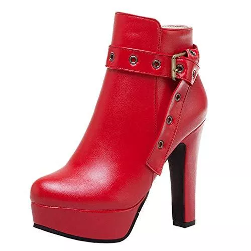 Zanpa Stiefel Zanpa Damen Mode Herbst Schuhe Blockabsatz Stiefeletten