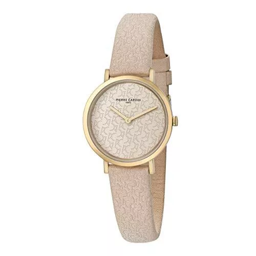 Pierre Cardin Uhren Pierre Cardin Damen Analog Uhr Belleville PC Monogram mit Leder Armband