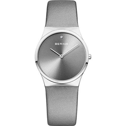 BERING Uhren BERING Damen Analog Quarz Classic Collection Armbanduhr mit Satin Armband und Saphirglas 12130-609