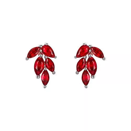 EVER FAITH Schmuck EVER FAITH Blatt Ohrstecker Klar Zirkonia Süß Winzig Climber Ohrringe Ear Climber Ohrklemme für Damen Mädchen Teen