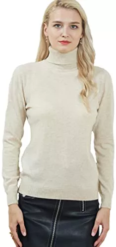 LUIZA VERA Pullover & Strickmode LUIZA VERA Damen 100% Merinowolle Pullover Herbst Winter Warmer Soft Strickpullover Damen Rollkragenpullover