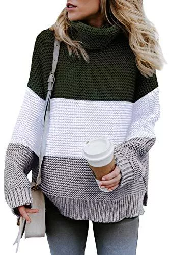 SMENG Pullover & Strickmode SMENG Chunky Rollkragenpullover Damen Langarm Strickpullover Pullover Tops