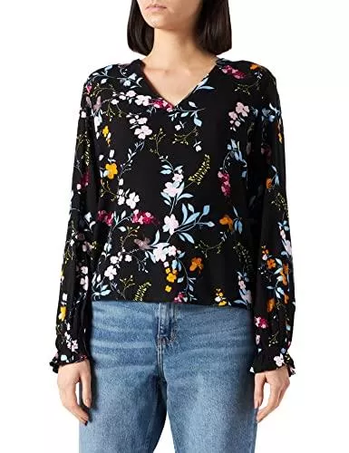 VERO MODA Langarmblusen VERO MODA Damen Vmanna Ls V-Neck Top WVN Ga Bluse